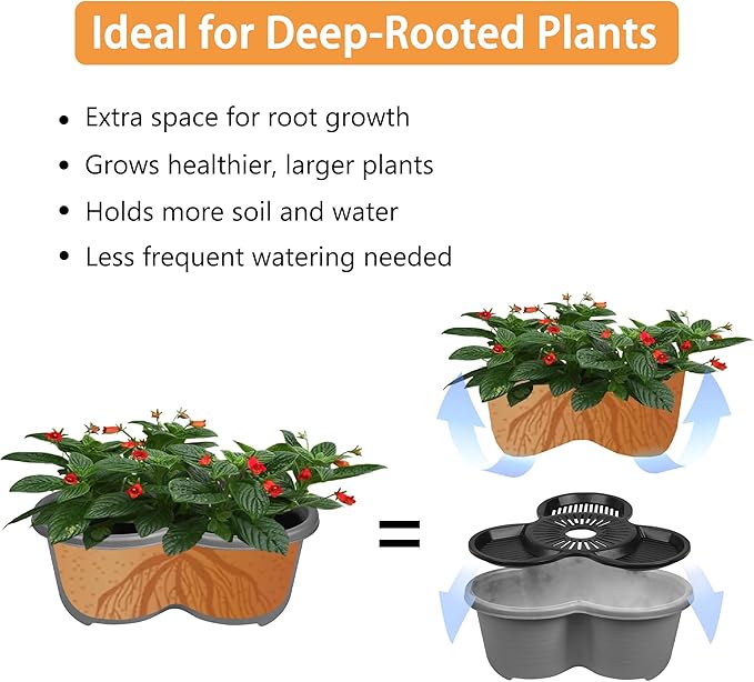 VECELO 7 Tier Vertical Garden Planter, Self Watering Stackable Planters with Wheels for Strawberries, Herbs, Flowers, Vegetables, Dark Gray
