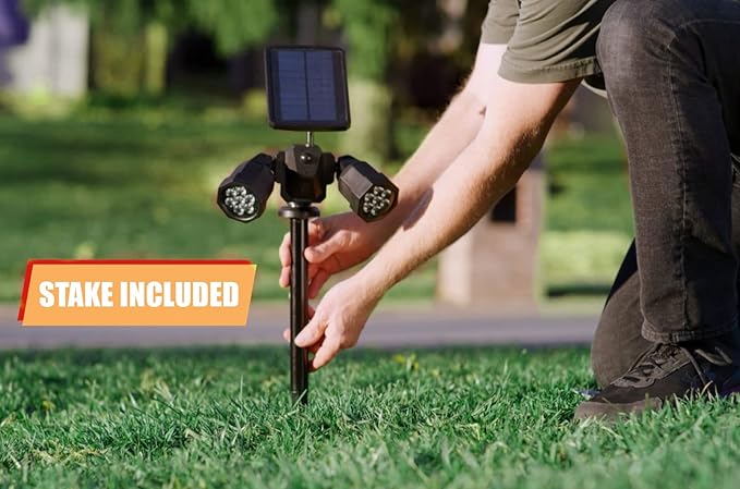 Bell+Howell Bionic Spotlight Duo Deluxe Solar Lights: Effortless Outdoor Illumination, Motion Sensor, Super Bright LEDs, Waterproof Landscape Lights for Patio, Yard, Garden- No Batteries Required!
