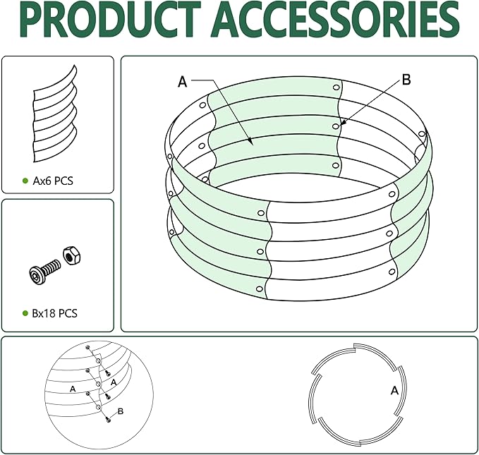 2PCS 3x3x1FT Galvanized Raised Garden Bed Kit,Vegetable Boxes-Round Metal Flower Box,Large Planter Raised Beds Outdoor Garden for Planting,Fruit,Herb-Silver