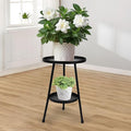 Metal Plant Stand, Plant Stand Indoor Outdoor, Metal Rustproof Flowers, Urban and Rustic Outdoor Plants Stands, Flower Pot Stand Suitable for Living Room, Balcony, Garden (Double Deck,Black)