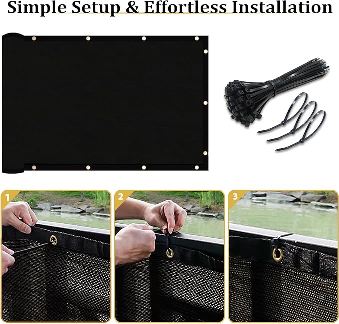 Shade&Beyond 4' X 50' Fence Privacy Screen Heavy Duty 170 GSM Fencing Mesh Shade Net Cover for Wall Garden Back Yard Outdoor Home Decoration, Black