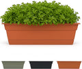 Bloem Dura Cotta Window Box Planter: 30" - Terra Cotta - Large Box with Tray, Weatherproof Resin Box, Removable Tray for Indoor & Outdoor Use, Gardening, 4 Gallon Capacity