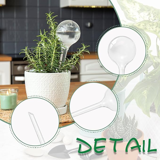 14 PCS Plant Watering Globes,Clear Self-Watering Bulbs,Plastic Automatic Watering Globes for Plant Indoor Outdoor,Garden Water Device
