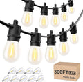 Svater Outdoor String Lights 300 FT, Patio Lights for Outside with Shatterproof Bulbs, Waterproof IP65 Commercial Hanging Light for Backyard Porch Balcony Bistro Party 3X100 FT