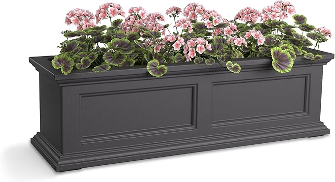 Mayne Fairfield 3-Foot Window Box – Self-Watering, Weather-Resistant Planter for Flowers – Durable Design for Outdoor Use, Perfect for Windows
