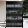 72" H Metal Outdoor Privacy Screen – Freestanding Rustproof Louvered Fence Panel for Patio, Garden, Balcony, AC Unit Cover, Trash Can, Modern Decorative Divider