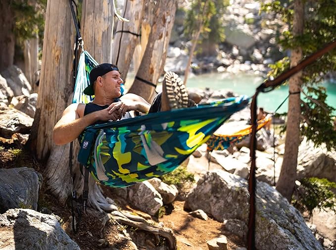 ENO, Eagles Nest Outfitters DoubleNest Lightweight Camping Hammock, 1 to 2 Person, Special Edition Colors, ATC