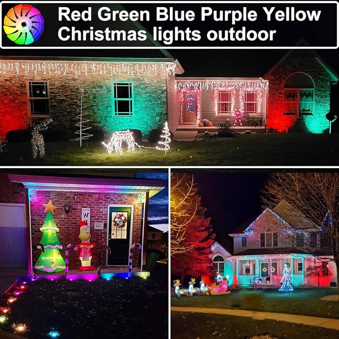 Landscape Lighting, 24W RGB Spot Lights Outdoor for Yard with Transformer & Remote 12 Colors and 19 Modes Outdoor Lights for House Lawn Tree Flag Garden Driveway Backyard Fence Plant, 4 Pack