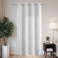 Joydeco Blackout Patio Sliding Door Curtains 72 Inches Long, Grommet Privacy Room Divider Curtains, Extra Wide Thermal Blackout Drapes for Bedroom Living Room (Greyish White, 60Wx72L, 1 Panel)
