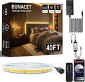 COB LED Strip Light 40ft/12m (1 Roll) Warm White 3000K High Lumen CRI 90+ with UL Listed Power Adapter Remote for Bedroom Counter Under Cabinet Kitchen Projects