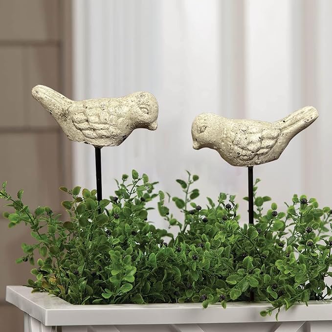 2 Pcs Miniature Bird Decorative Stakes Mini Bird Picks Figures Fairy Garden Accessories Succulent Plant Flower Pots Decor Bonsai Ornaments Micro Landscapes Decor