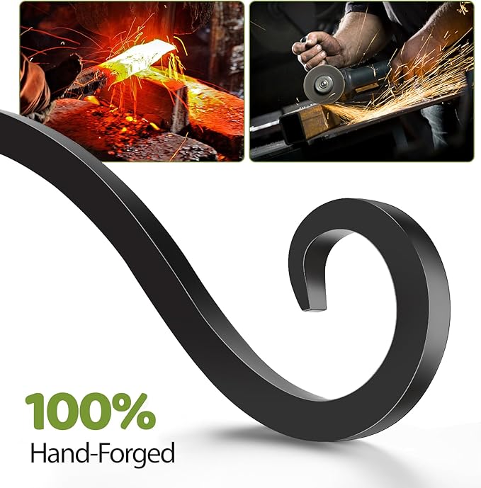 BOLITE Plant Hangers Outdoor Indoor, 12 Inch Wall Plant Hooks, Metal Bird Feeder Hanger for Hummingbird Feeders, Planters, Lanterns, Wind Chimes, Home Decor, 2 Pack, Black, Gifts for Women Men