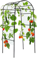 Lalahoni Garden Arch Trellis for Climbing Plants Outdoor, 80 Inch Tall Grape Metal Vine Plants Support Flower Vegetable Tomato, Cucumber Trellis for Raised Bed, Black