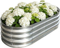 Galvanized Raised Garden Bed Outdoor, Large Raised Bed for Gardening, 4x2x1ft Metal Planter Box for Vegetables, Fruits, Flowers, Easy Assembly with Wing Nuts & Safe Rolled Design, Silver