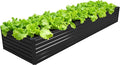 12x2x1.5FT Galvanized Raised Garden Bed,Vegetable Boxes-Rectangle Metal Flower Box,Large Planter Raised Beds Outdoor Garden for Planting,Fruit,Herb-Black