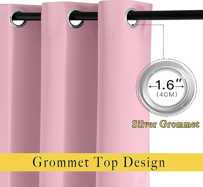 NICETOWN Patio Door Curtain Sound Blocking, Bedroom Privacy Room Divider Curtain, Thermal Insulated Blackout Closet Sliding Door Shade (1 Panel, 100" Wide x 120" Long, Rouge Pink)