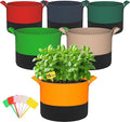 15-Gallon Grow Bags for Potato Planting: 6 Pack Heavy Duty 350G Thickened Potatoes Planter Bags with Handles - Fabric Pots Felt Garden Bags for Growing Vegetable Fruit Flower Herb with Plant Labels