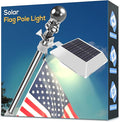 Solar Flag Pole Light, Bright Warm White 3000k Flagpole Light Upgrade Solar Powered for 5ft 6ft Flag Pole, Outdoor Dusk to Dawn Led Solar Lights, Outside House Garden Yard American Flags Decor, White