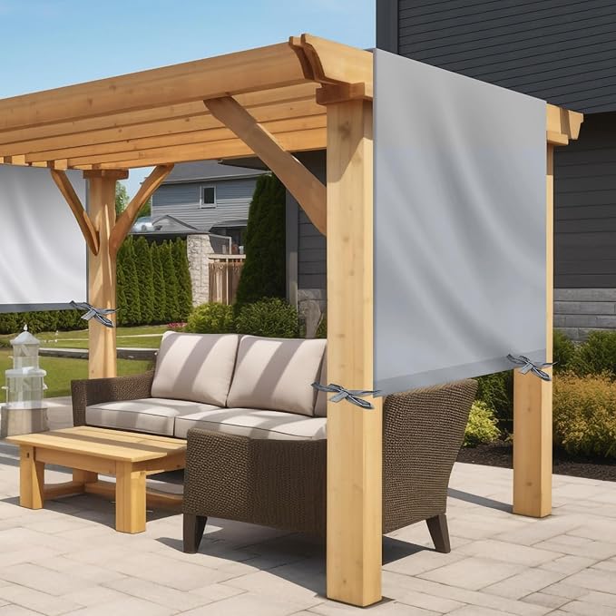 Universal Pergola Replacement Canopy Outdoor Canopy Shade Cover Waterproof Shade Top Cover for Outdoor Patio Porch Backyard(16 x 7 ft,Gray)