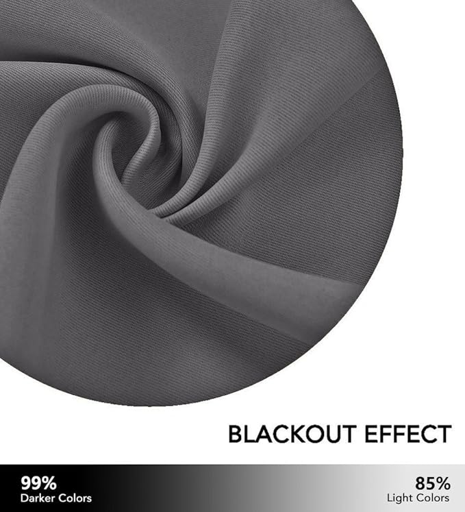 NICETOWN Patio Door Grey Curtains Waterproof 95 inch Length, 84 inch Wide, Thermal Insulated Rustproof Ring Top Blackout Sunlight Reducing Outdoor Indoor Window Drapes for Porch, Sold by Individual