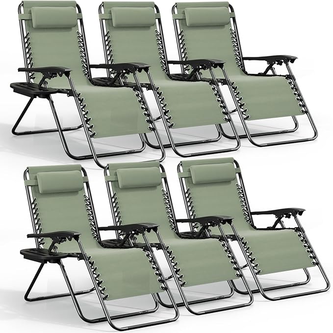 Nestl Zero Gravity Chairs Set of 6 - Sage Green
