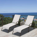 Giantex Set of 2 Patio Lounge Chair, Outdoor Chaise Lounge with 5 Adjustable Backrest, Sturdy Steel Frame, Sunbathing Recliner, Beach Chair, Tanning Chair for Outside, Yard, Balcony, Pool Chairs, Grey