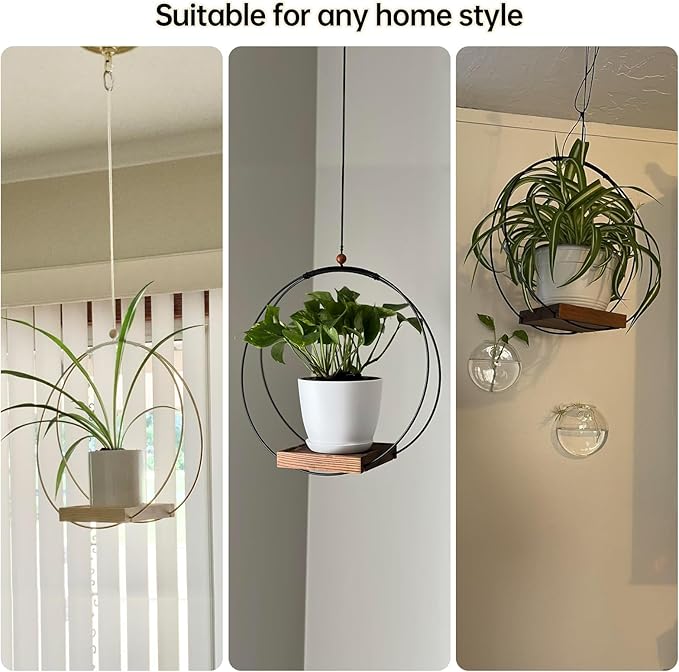 Hanging Planter for Indoor Plants - Outdoor Plant Hanger, Mid Century Metal Plant Hanger, Indoor Conner Ceiling, Gift for Mom, Plant Lovers, Housewarming
