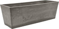 Arcadia Garden Products U65CT Plastic/Stone/Wood Composite Simplicity Window Box, No Drainage Hole (Drillable), Patio Plant Container, Indoor Outdoor Planter, 25.5" x 9, Cement Color