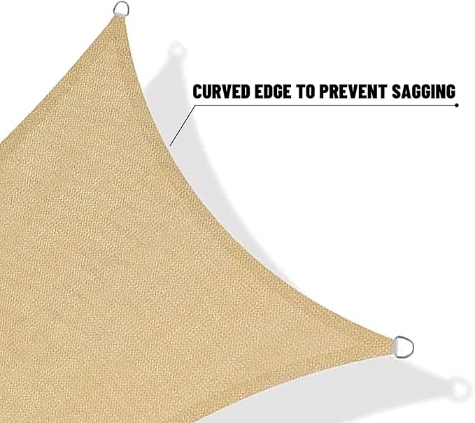 SUNNY GUARD Custom Size 9'x9'x9' Sand Sun Shade Sail Triangle UV Block Shade for Backyard Yard Patio Deck Garden(Customized)