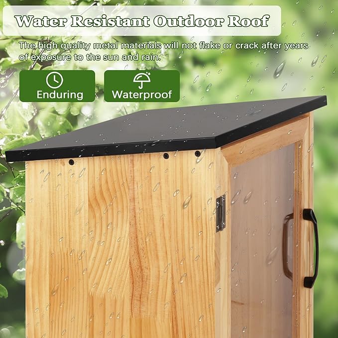 Outdoor Library Outdoor Book Box Storage Small Wooden Cabinet Little Literature Box for Neighborhoods Community and Schools Sharing Books, Flyers, Newspapers, Food and Art (A)