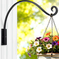Qiang Ni Heavy-Duty Plant Hanger Outdoor: 100 lbs Hanging Plant Hook for Outside Basket - 22-Inch Wall Mount Plant Bracket for Bird Feeder