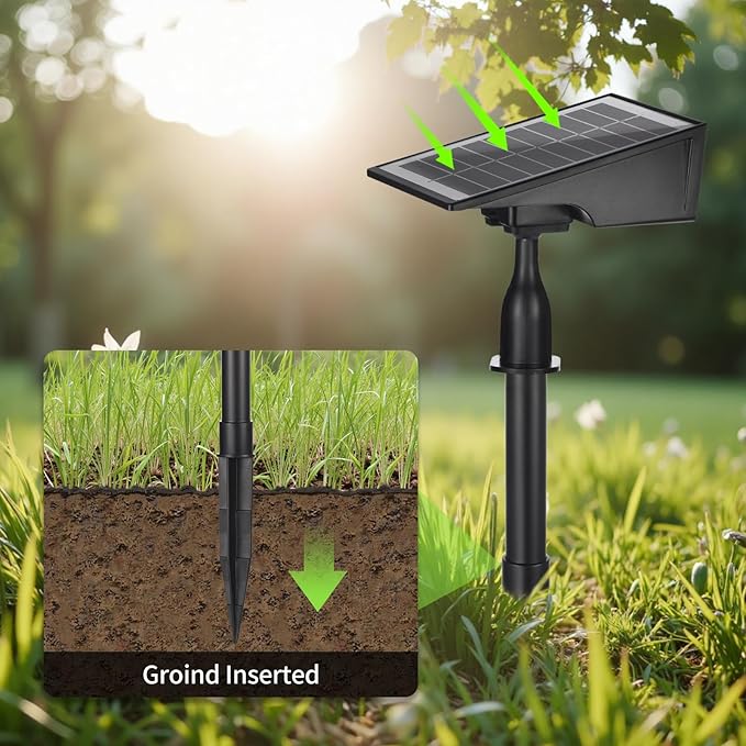 Solar Spot Lights Outdoor, RGB Solar Landscape Spotlights IP65 Waterproof Adjustable Light House Lights Colorful Spot Light for Yard Garden Pathway (6)
