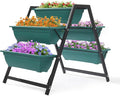 Vertical Garden Planter, Raised Garden Beds Outdoor with Drainage System for Vegetables, Flowers, Herbs, Sturdy Planters for Outdoor Plants (Green, 39.6 X 25.6 X 30.7 Inch)