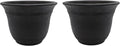 The HC Companies Sierra Round Self-Watering Pot - Lightweight Plastic Planter for Herbs & More - Durable Plant Pots for Indoor Plants & Outdoor Plants (16” Black Onyx, Pack of 2)