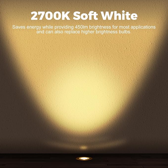 Gardencoin Low Voltage Landscape LED Well Lights, 12V in Ground Lights Outdoor IP67 Waterproof, 4.3 inch Wired Landscape Up Lighting, Included Replaceable 5W 2700K MR16 Bulb Dimmable, 6 Pack