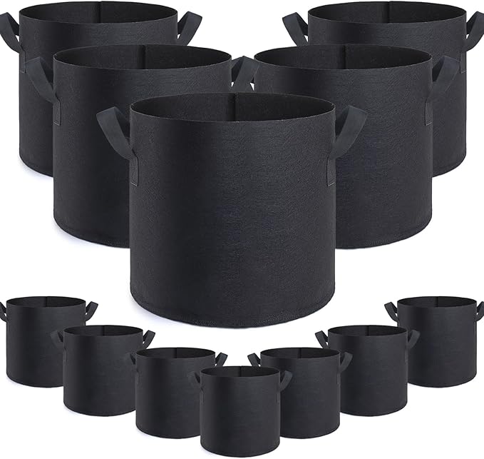 12 Pack 20 Gallon Grow Bags,Premium Fabric Pots 20 Gallon for Healthy Plant Growth - Durable and Reusable Garden Bags to Grow Vegetables,Fruits,and Flowers