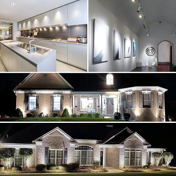 Mlambert 12 Pack MR16 LED Bulbs 50W Halogen Equivalent,4000K Neutral White,5W GU5.3 MR16 12V Spotlight Bulb,Non-Dimmable,45° Beam Angle for Landscape, Recessed