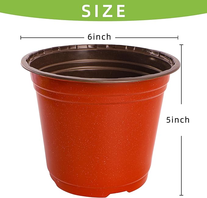 Plant Nursery Pot/Pots 100 Pcs 6" Plastic Small Plants Pots Flower Pots Seed Starting Pots for Plants Indoor Outdoor Seeding pots (with 100 Plant Labels)