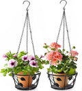 Goaste 2 Pack Metal Plant Hanger, Hanging Plant Holder with Ceiling Hook, Modern Plant Hanging Basket, Decorative Planter Flower Pots Shelf for Indoor Outdoor Use, Home Decor