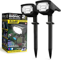 Bell+Howell Solar Lights Outdoor Bionic Burst Waterproof IP67 Path Lights, Landscape Outdoor Solar Lights for Yard Auto On/Off LED Bulbs, Wireless, Multicolor, Adjustable Light 2 Pieces