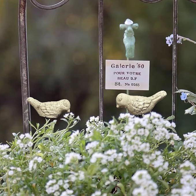 2 Pcs Miniature Bird Decorative Stakes Mini Bird Picks Figures Fairy Garden Accessories Succulent Plant Flower Pots Decor Bonsai Ornaments Micro Landscapes Decor