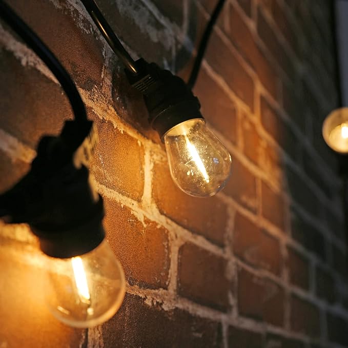 Shatterproof LED String Lights, Waterproof, Warm White 2200K, 70LM, E26 Base - 15 Pack