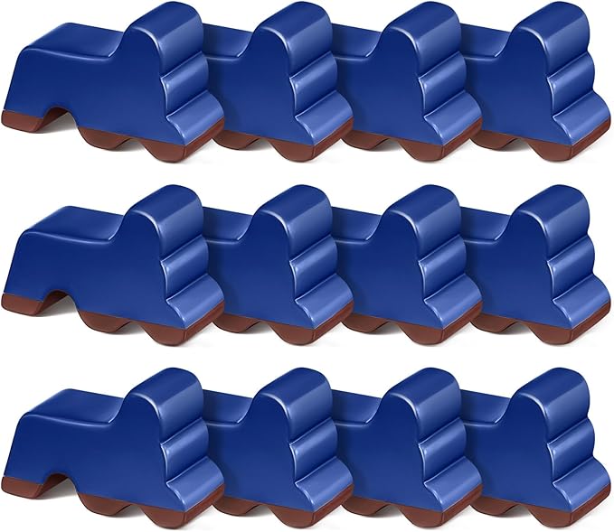 Kigeli 12 Pcs Resin Pot Feet for Outdoor Planters 3 Inch Long 1.5 Inch Tall Flower Handmade Elevator Plant Feet Frost Proof Lifter for 14-20 in Pot(Royal Blue)