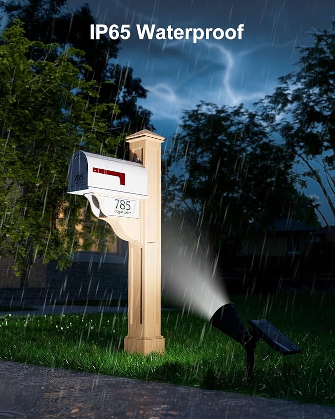 Solar Spot Lights Outdoor Waterproof for Flag, Palm Tree, Pole, Sign, Statue, Mailbox, Bright LED Outside Landscape Flood Spotlights for Accent Uplighting Yard, Garden, House, Backyard, Patio