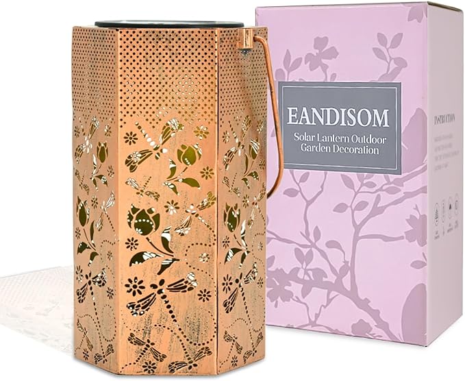 Dragonfly Solar Lanterns Outdoor Waterproof - Mothers Day Gifts for Mom Grandma, Birthday Gifts for Women, Solar Lights Outdoor Garden Decor for Outside
