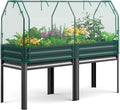 KING BIRD Large Raised Garden Bed with Netting Galvanized Elevated Planter Box with Legs 72×23×55 in for Backyard, Patio, Balcony, 700lb Capacity, Dark Grey