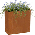 Corten Steel Planters - 24X12X24 inch Removable Insert Shelf for Garden Patio
