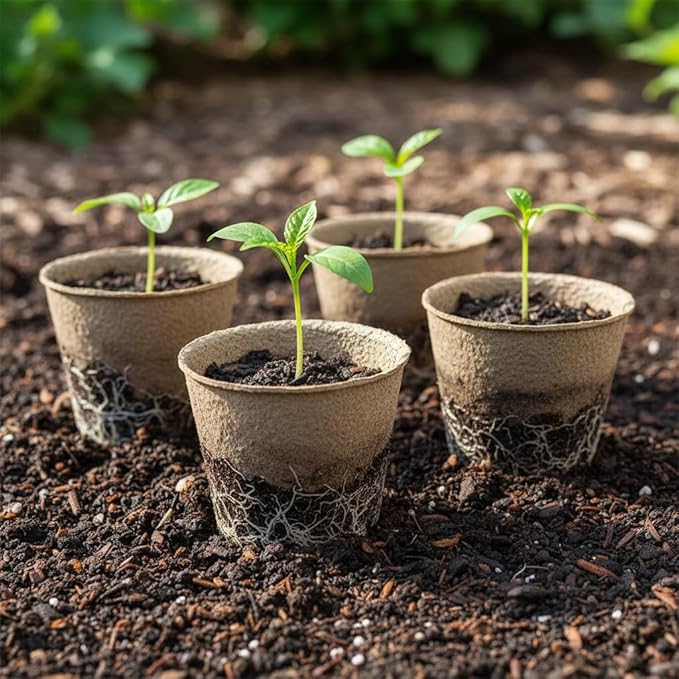 Peat Pot, 126 Packs 3.15 Inch Seed Starting Pots with Drainage Holes Round Nursery Pot, Biodegradable Round Plant Seed Starter Peat Pots Germination Seedling Trays