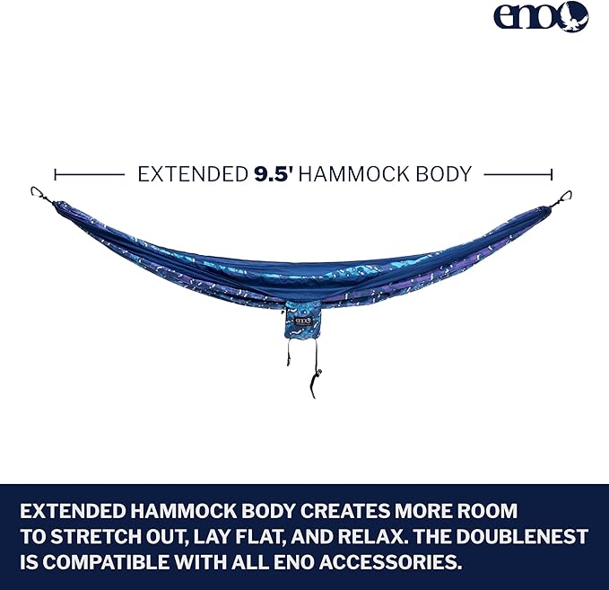 ENO, Eagles Nest Outfitters DoubleNest Lightweight Camping Hammock, 1 to 2 Person, Special Edition Colors, ATC