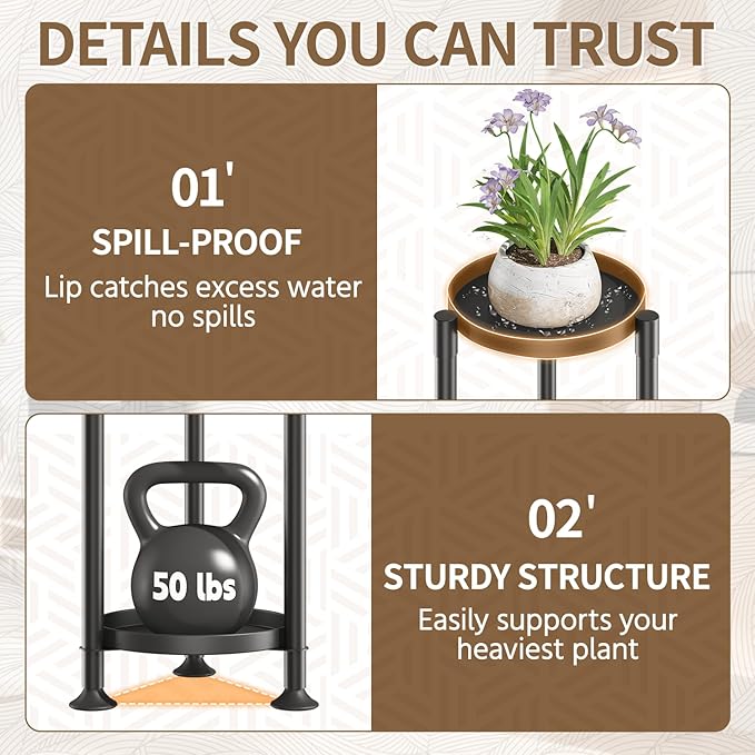 LASZOLA 2 Tier Black Corner Plant Stand Indoor for Large Tall Flower, Heavy Duty Sturdy Metal Vertical Tiered Planters Holder for Patio, Multi Level Wrought Iron Organizer Décor for Modern Farmhouse